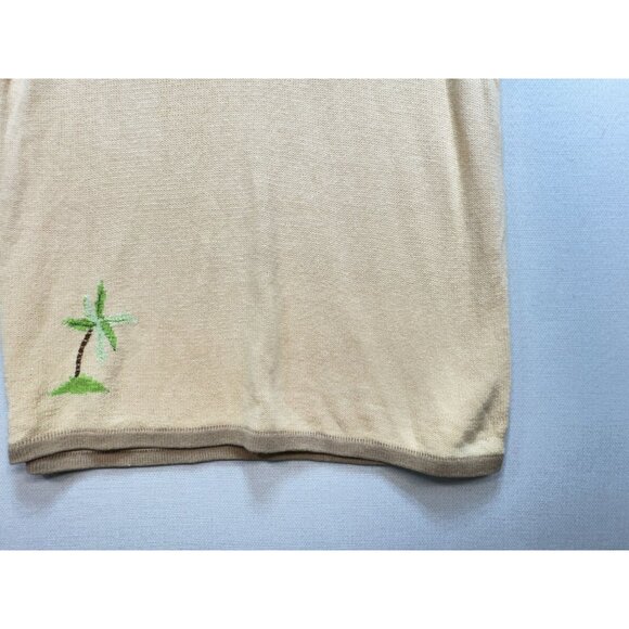 Storybook Knits Womens Tank Vest Sweater Size 2X Beige Sleeveless Embroidered - Picture 5 of 11